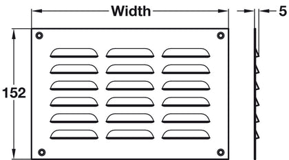 Vent Grille Louvre SM 229x152mm SAA