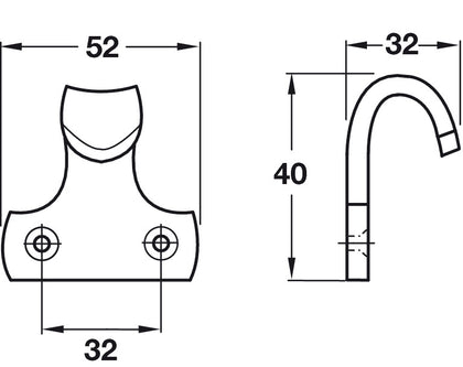 Sash Lift 52x40x32mm Brass PB