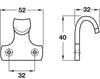 Sash Lift 52x40x32mm Brass SNP