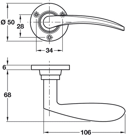 Trad Lever Hdls/Rose Real Bronze Met Ant