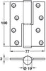 Butt Hinge Falling 100x77mm CW 304 SSS