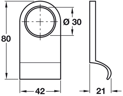 Cyl Pull 80x42x21mm Round Brass SC