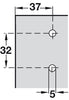 2mm Mounting Plate 1prt Keyhole Cruci PM Euro