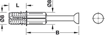 Minifix Spreading Bolt 34/8mm