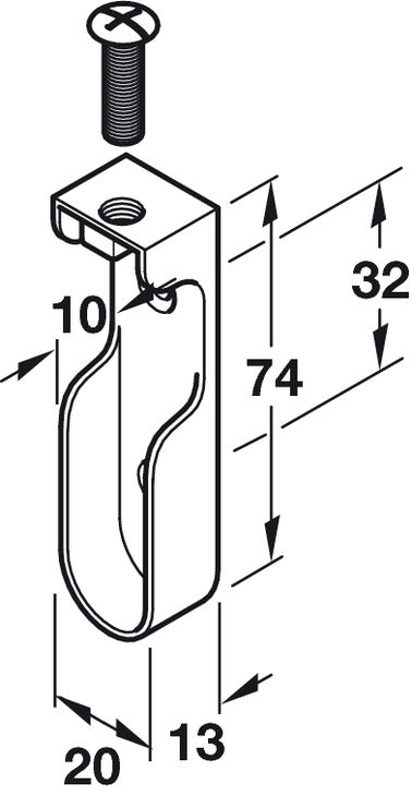 W/Robe Rail (Oval) End Supp ZA PC