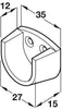 W/Robe Rail (Rnd) End Supp 20mm White