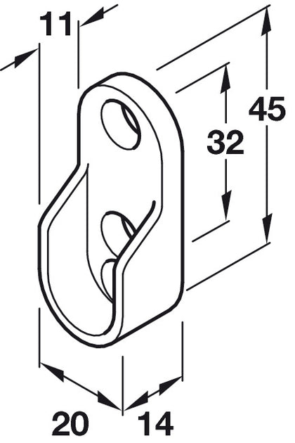 W/Robe Rail (Oval) End Supp Screw ZA PB