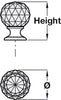 Harley Knob Glass/Brass Pol Chr D35x46mm