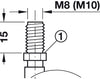 D40mm Twin Castor Swivel wo Brake M8 Bk