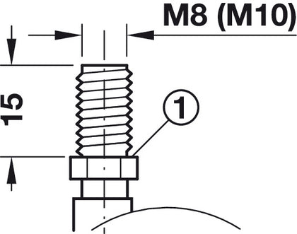 D50mm Twin Castor Swivel wo Brake M10 Bk