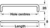 D Pull Hdl Steel Black D8mm 128mm cc
