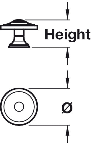 Knob ZA Ant Brass D30x23mm