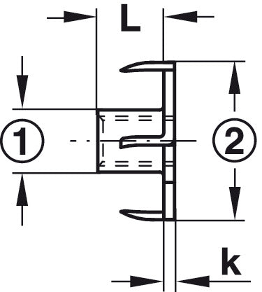 T-Nut Four Prong M6 D19mm St Galv