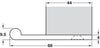Edge Pull 100x68x4mm Brass Pol Brass