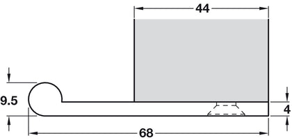 Edge Pull 100x68x4mm Brass IBMA
