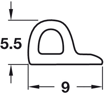 P Strip Seal SA 5.0m Rubber White