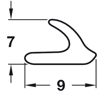 V Strip Seal SA 5.0m Rubber White