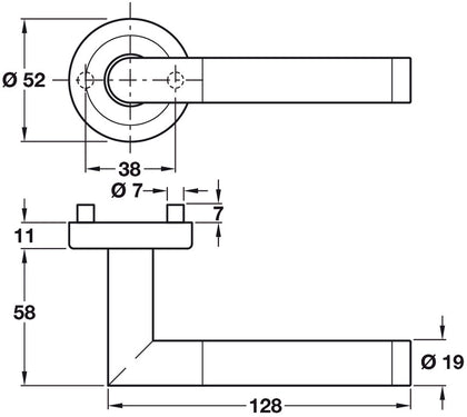 Space Lever Hdls/Rose 304 PSSS