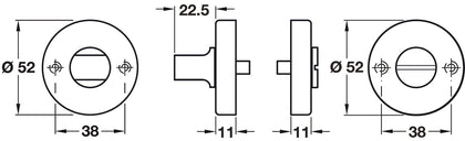 Startec Escutcheons D52mm WC Set 304 SSS