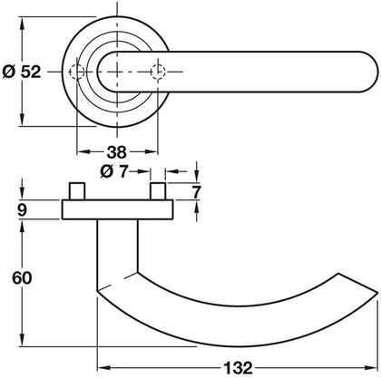 Corfu Lever Hdls/Rose 304 SSS