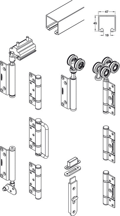 Roomflex Complete Fitting Set 2Dr 2+0