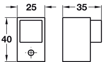 Door Stop/Floor Sqr 40x25x35mm 316 PSS