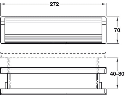 Letter Plt Assembly FR 272x70mm SAA/Blk