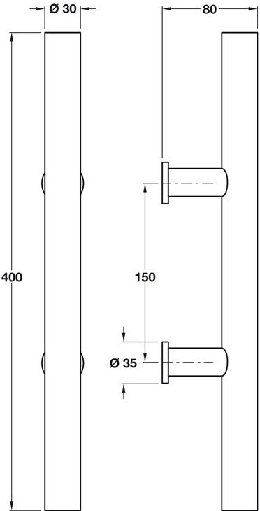 FSB 6681 Pull Hdls B2B 150mm cc 304 SSS