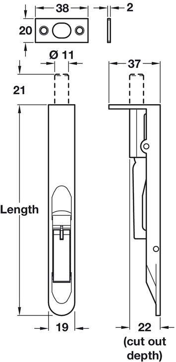 Lvr Act Flushbolt Rad 200x19x37mm ZA SNP