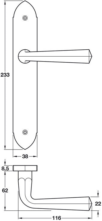 Grafton Lvr Hdls/Plt Pro Cyl Iron CLR