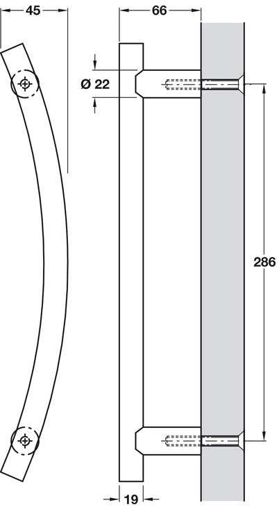Rushmore Pull Hdl BT 286mm cc 316 PSS