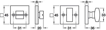 WC Release Set 45x45mm Mal Iron BPC CLR