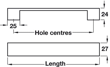D Pull Handle Alu SSE 24x217x192mm cc