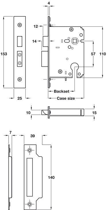 Mod Mortice Cyl Sashlock 45/63mm SSS