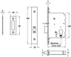 Mod Mortice Cyl Deadlock 57/76mm SSS