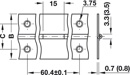 Piano Hinge Straight 25x0.7x3500mm St NP