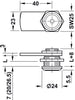 Cam Lock for Square Profile 32.5mm Dir.1