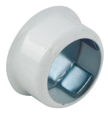 W/Robe Rail D19mm Invisifix Socket White