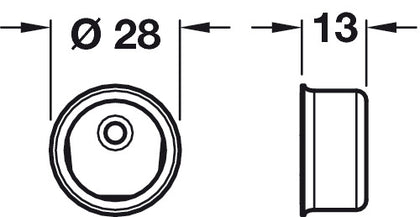 W/Robe Rail D19mm Invisifix Socket White