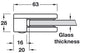 Glass Holder 63x28mm ZA PVD SS Col