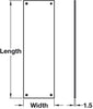 Push Plate Sqr Corner 325x75mm SAA