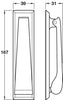 Door Knocker Plain 167x39x31mm Brass PB