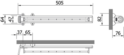 W/Robe PO Scarf Rack 8 Hooks 505mm White