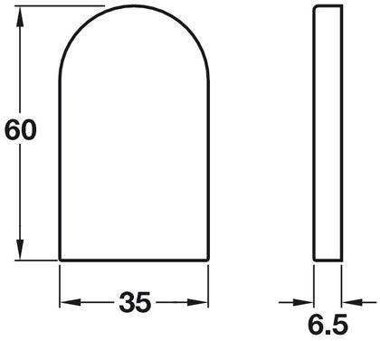 Tenti-7 Upper Cover Cap 60x35x6.5mm Wht