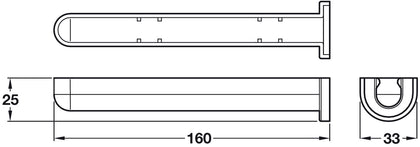 Tenti-7 Lower Cover Cap 160x25x33mm Wht