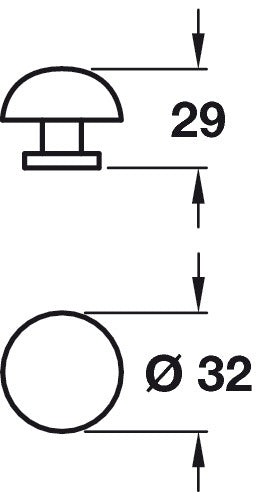 Polka Knob C.Iron Natural D32x29mm
