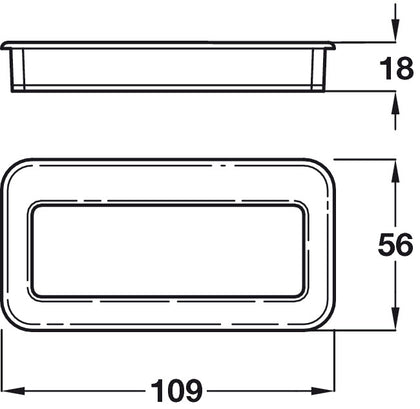 Inset Hdl ZA Matt Chr 109x56mm