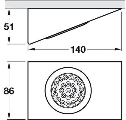 LooxC LED Rec Wedge 12V/2.4W 3000K BN