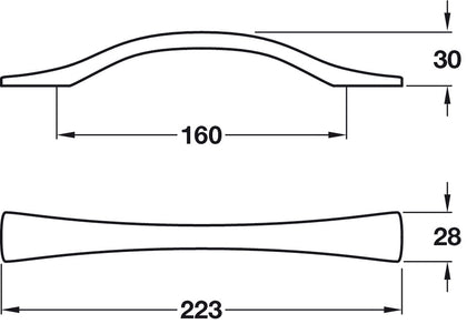 Tara Bow Hdl ZA Matt Nickel 160mm cc