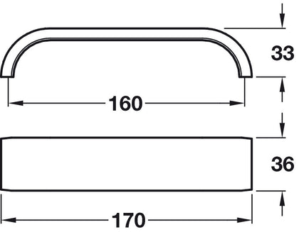 Texture Pull Hdl ZA Copper Eff 160mm cc